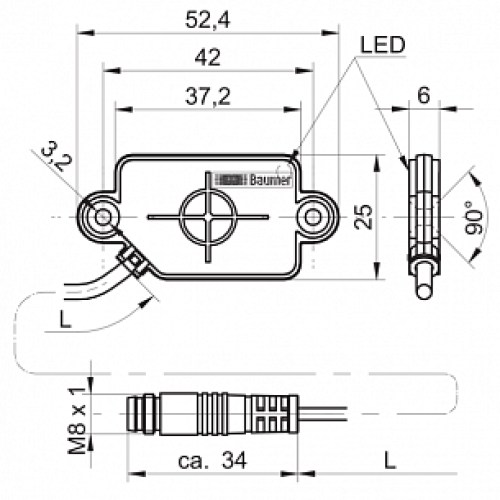 Емкостной датчик уровня Baumer CFDK 25G1125/KS35LN3