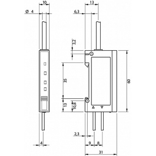 Усилитель для оптоволоконных датчиков Micro Detectors FX4/0P-0A