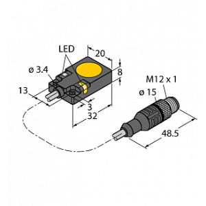 Индуктивный датчик TURCK BI7-Q08-VP6X2-0.3-RS4.4