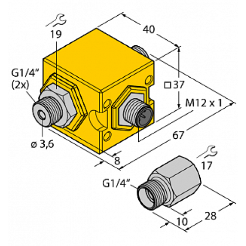 Датчик потока TURCK FCIC-G1/4A4P-PL-H1141/1.0