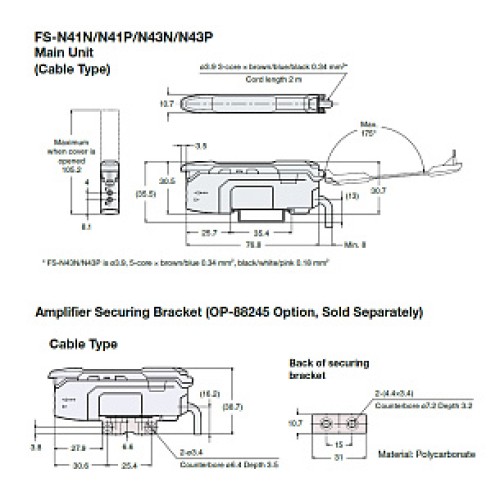 Оптоволоконный датчик-усилитель KEYENCE FS-N41P