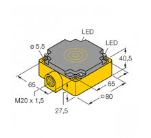 Индуктивный датчик TURCK NI40-CP80-VP4X2/S100
