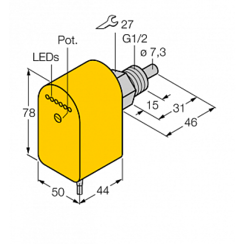 Датчик потока TURCK FCS-G1/2A4P-VRX/230VAC