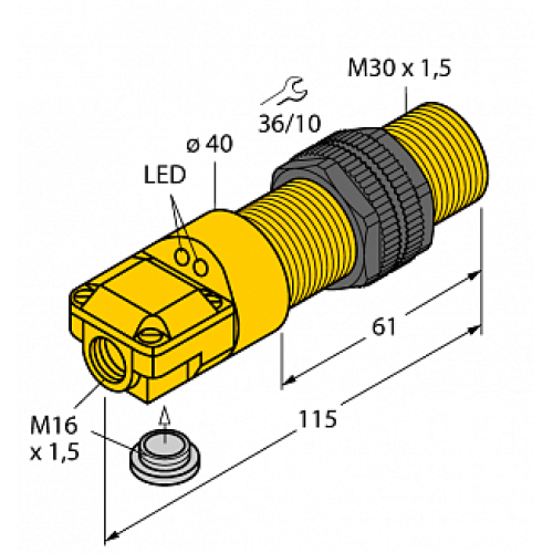 Индуктивный датчик TURCK BI10-P30SR-VP4X2