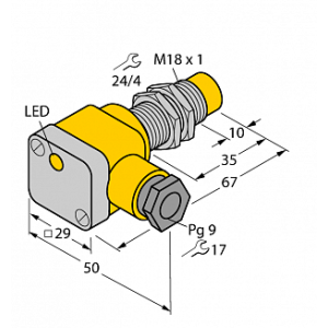 Индуктивный датчик TURCK NI10-G18SK-Y1X