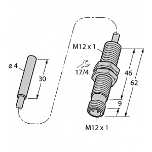 Индуктивный датчик TURCK BI1.5-EH04-0.3-M12-SIU-H1141