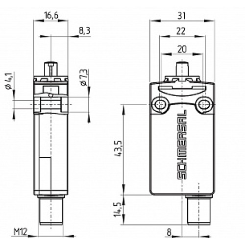 Kонцевой выключатель безопасности Schmersal PS116-Z12-ST-K240