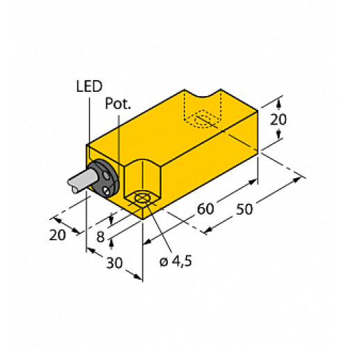 Емкостной датчик уровня TURCK BCF10-Q20L60-AP4X