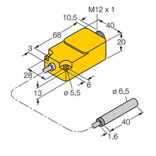 Индуктивный датчик TURCK BI1.5-EH6.5-0.2-Q20-2LU-H1141/S950