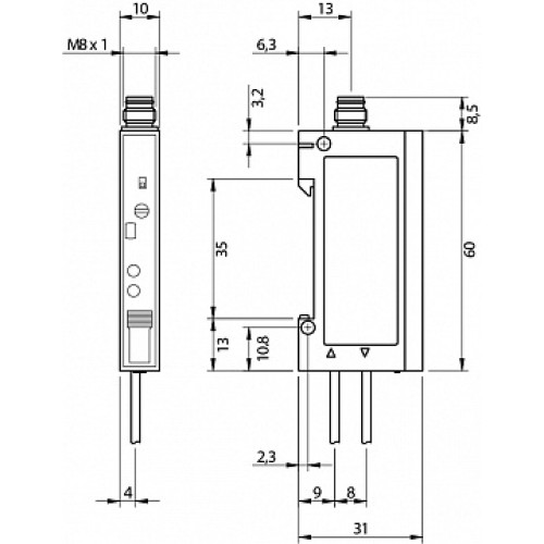 Усилитель для оптоволоконных датчиков Micro Detectors FX3/0P-0F