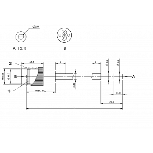 Оптоволоконный кабель Balluff BFO 18V-XAC-SMG-30-2