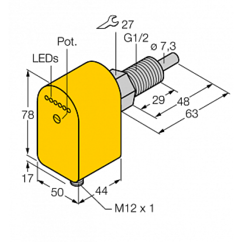 Датчик потока TURCK FCS-GL1/2A4P-AP8X-H1141