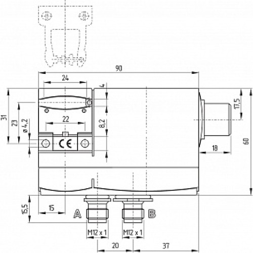 Дверной выключатель безопасности Schmersal AZM 170-02ZRI-ST-B6L 24VAC/DC