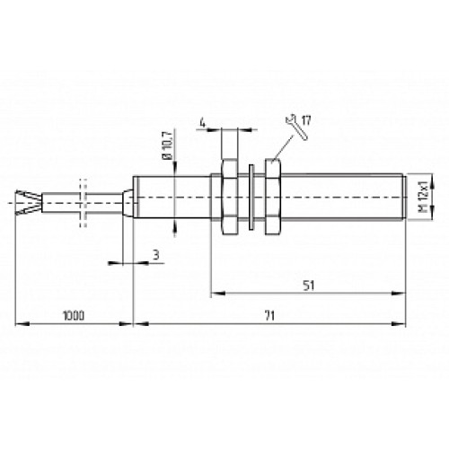 Магнитный герконовый датчик Schmersal BN 120L-10Z/V 2,0M