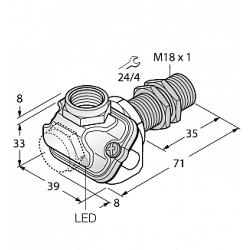 Индуктивный датчик TURCK BI5-EM18WDTC-Y1X