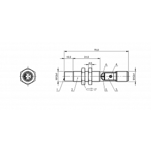 Емкостной датчик уровня Balluff BCS M12BBE2-PSC80H-S04K