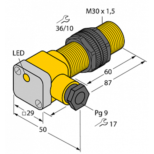 Индуктивный датчик TURCK BI10U-P30SK-AP6X