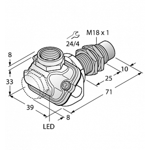 Индуктивный датчик TURCK NI10-EM18WDTC-Y1X