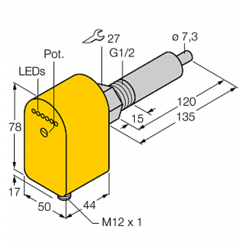 Датчик потока TURCK FCS-G1/2A4P-LIX-H1141/L120