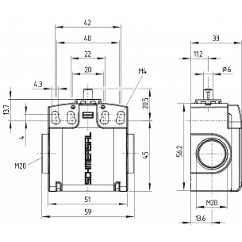 Kонцевой выключатель безопасности Schmersal PS226-T02-R200