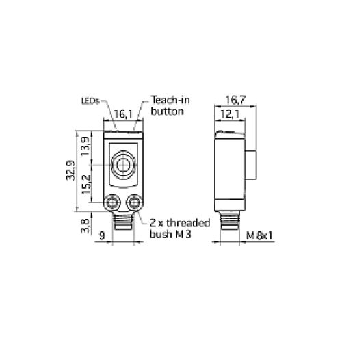 Ультразвуковой датчик Microsonic sks-15/CF/A