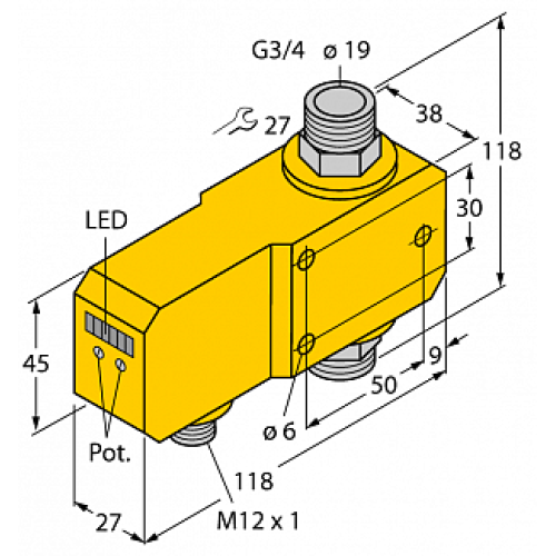 Датчик потока TURCK FCI-D20A4P-LIX-H1141