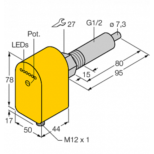 Датчик потока TURCK FCS-G1/2A4P-AP8X-H1141/L080