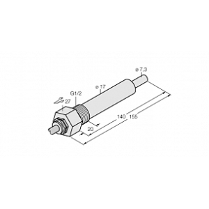 Датчик потока TURCK FCS-G1/2HC4-NAEX0/L140/D024 5M