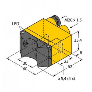 Индуктивный датчик TURCK NI4-DSU35TC-2Y1X2/S97