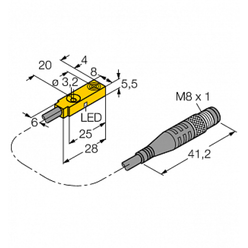 Индуктивный датчик TURCK BI2-Q5.5-AP6X-0.3-PSG3M