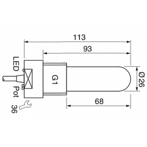 Емкостной датчик уровня EGE-Elektronik KGFR 100 GSP