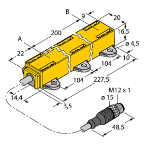  Датчик линейных перемещений TURCK LI200P1-Q17LM1-LU4X2-0.3-RS5/S97