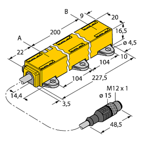  Датчик линейных перемещений TURCK LI200P1-Q17LM1-LU4X2-0.3-RS5/S97