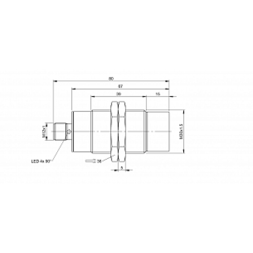 Индуктивный датчик безопасности Balluff BES M30EP-PFC12F-S04G-D12