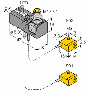 Индуктивный датчик TURCK NI2-Q9.5-0.1-BDS-2AP6X3-H1141/S34