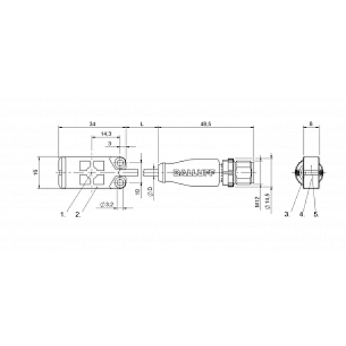 Емкостной датчик уровня Balluff BCS R08RRE-PIMFHC-EP00,3-GS04