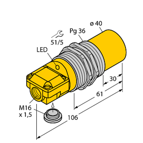 Индуктивный датчик TURCK NI40-G47SR-VP4X2