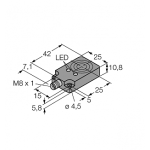 Индуктивный датчик TURCK BI8U-Q10-AP6X2-V1131