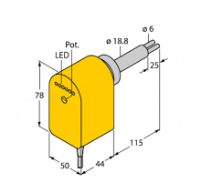 Датчик потока TURCK FCS-HA2P-VRX/24VDC/AL115 6M