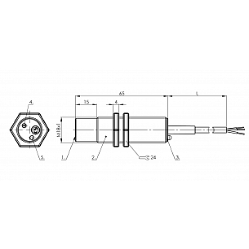 Емкостной датчик уровня Balluff BCS M18T4I1-PSC15G-DV02