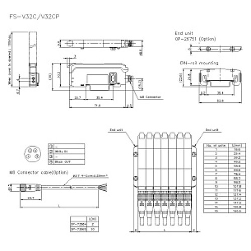 Оптоволоконный датчик-усилитель KEYENCE FS-V32CP