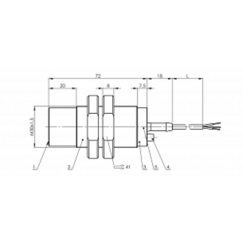 Емкостной датчик уровня Balluff BCS M30TTH2-PSC30G-AT02