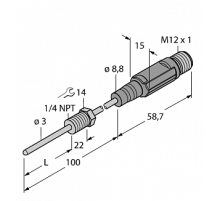 Датчик температуры TURCK TTM150C-203A-N1/4-LI6-H1140-L100-50/150C