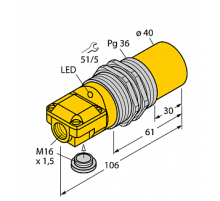 Индуктивный датчик TURCK NI40-G47SR-FZ3X2
