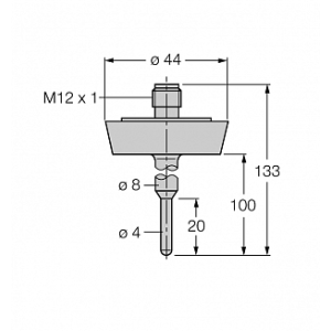 Датчик температуры TURCK TP-504A-DN25K-H1141-L100