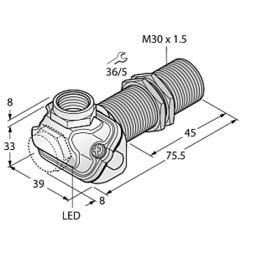 Индуктивный датчик TURCK BI10-EM30WDTC-Y1X