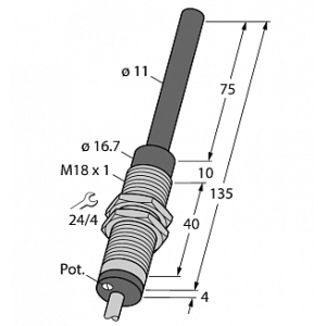 Индуктивный датчик TURCK WI70-M18-LIU5