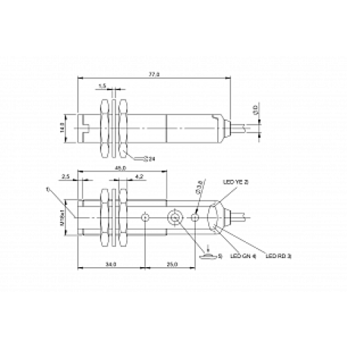 Люминесцентный датчик Balluff BLT 18KF-001-P-02