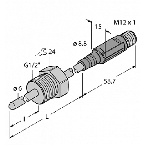 Датчик температуры TURCK TTM150C-206A-G1/2-LI6-H1140-L250-50/150C