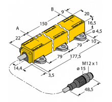  Датчик линейных перемещений TURCK LI150P1-Q17LM1-LU4X2-0.3-RS5/S97